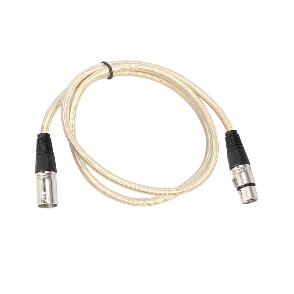 XLR Male to Female Microphone Cable for Guitar Amplifier Luxury Gold 180cm