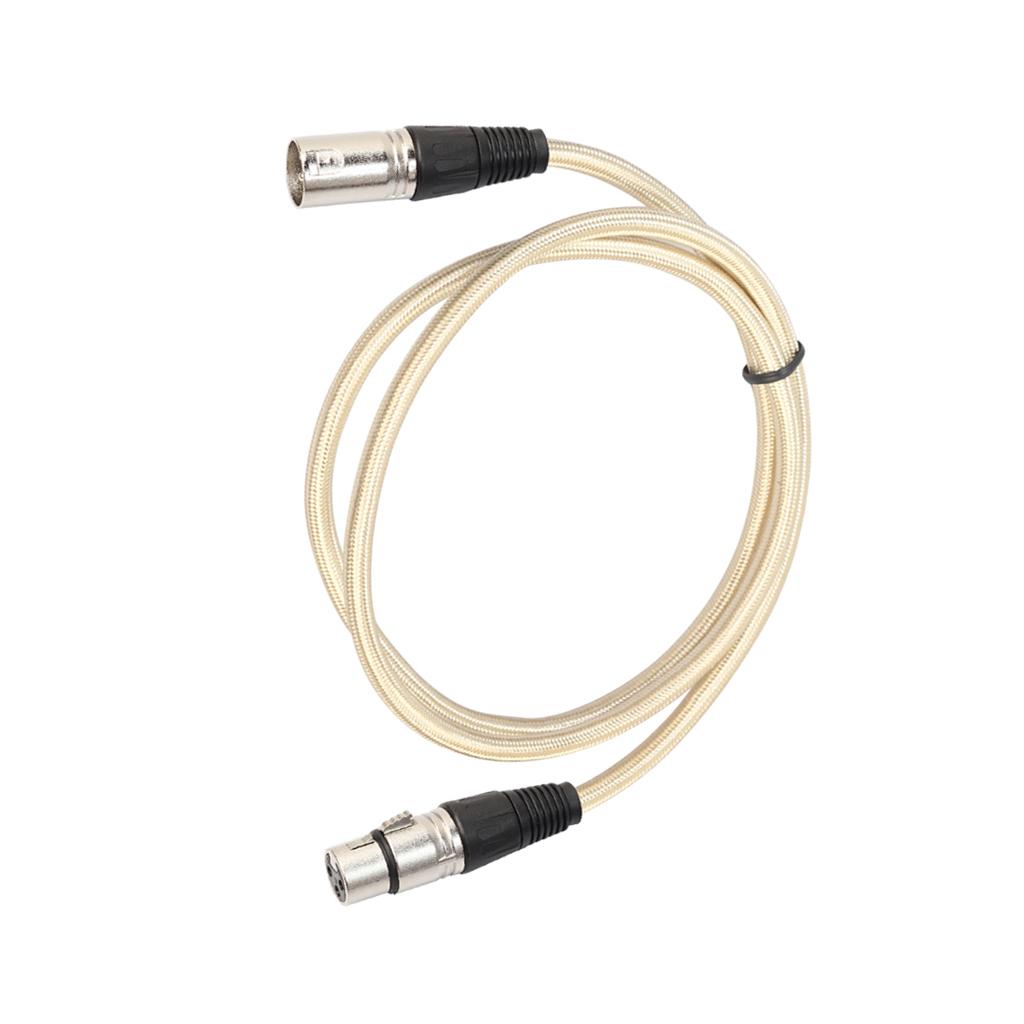 XLR Male to Female Microphone Cable for Guitar Amplifier Luxury Gold 180cm