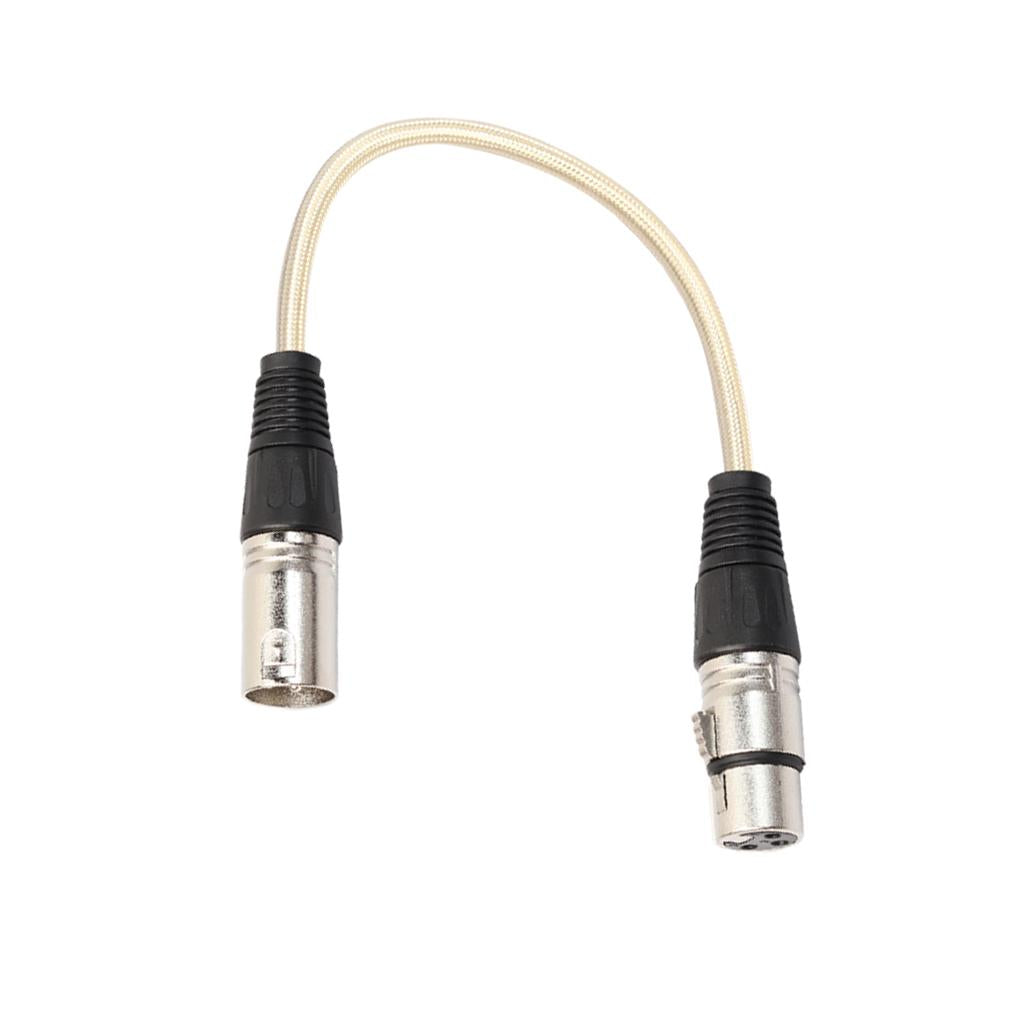 XLR Male to Female Microphone Cable for Guitar Amplifier Luxury Gold 30cm