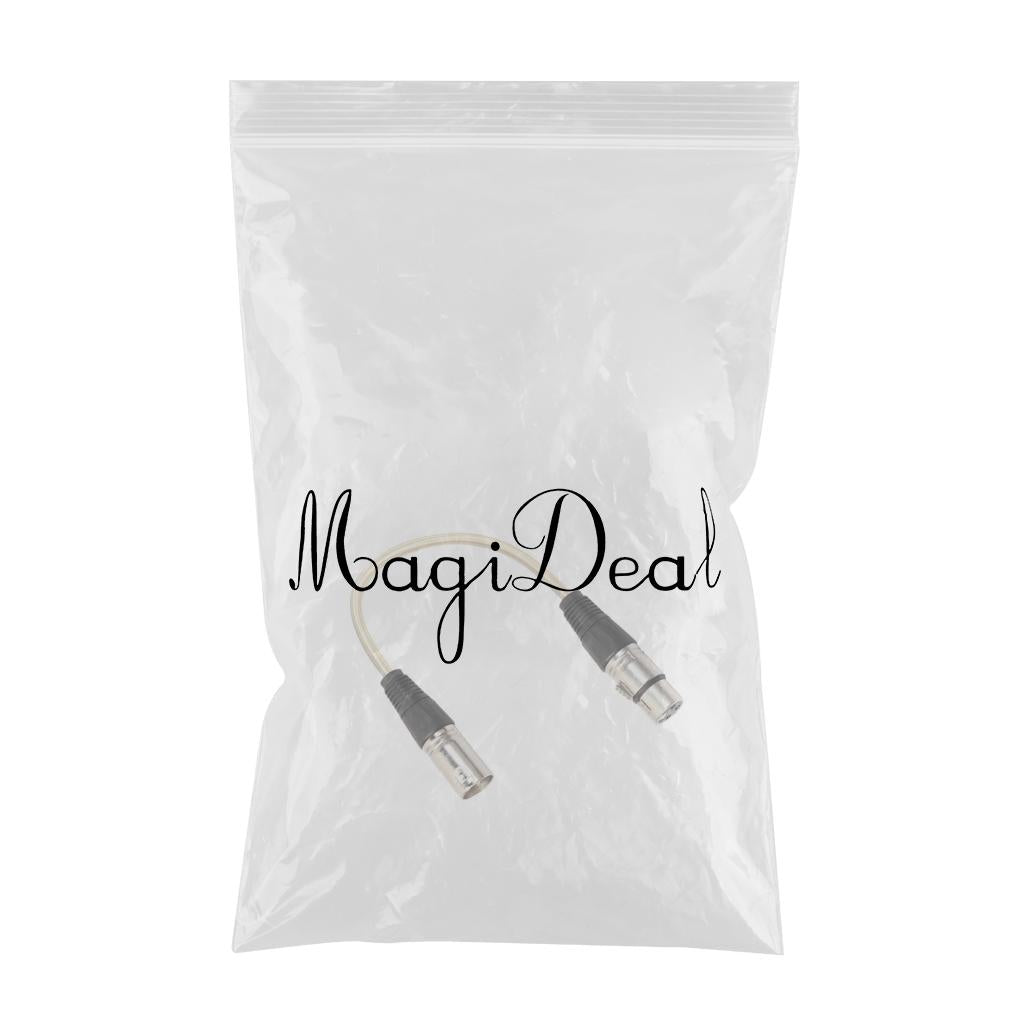 XLR Male to Female Microphone Cable for Guitar Amplifier Luxury Gold 30cm