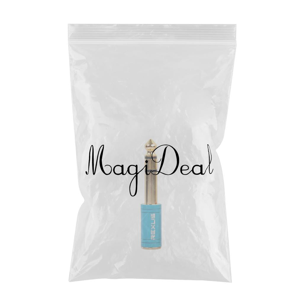 6.35mm Male to 3.5mm Female Stereo Headphone Jack Adapter Converter Blue