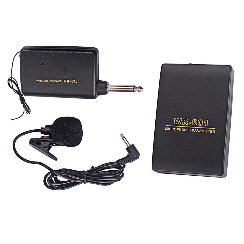 Mini Wireless FM Transmitter Receiver Lavalier Lapel Clip Microphone System