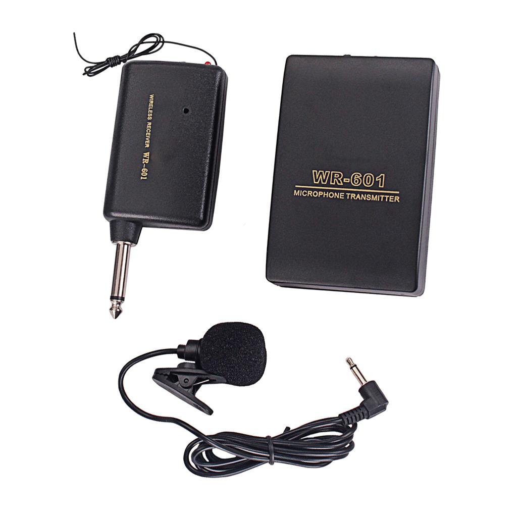 Mini Wireless FM Transmitter Receiver Lavalier Lapel Clip Microphone System