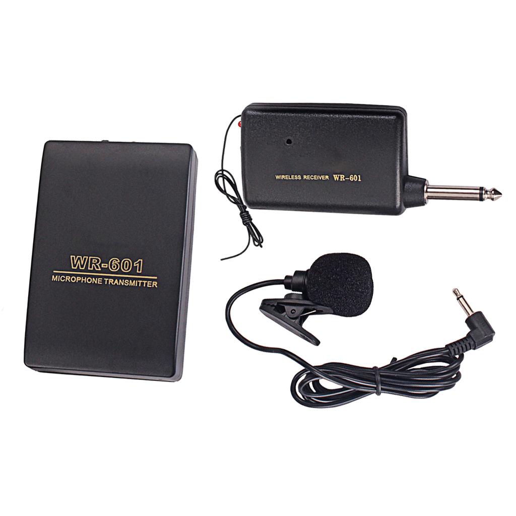 Mini Wireless FM Transmitter Receiver Lavalier Lapel Clip Microphone System
