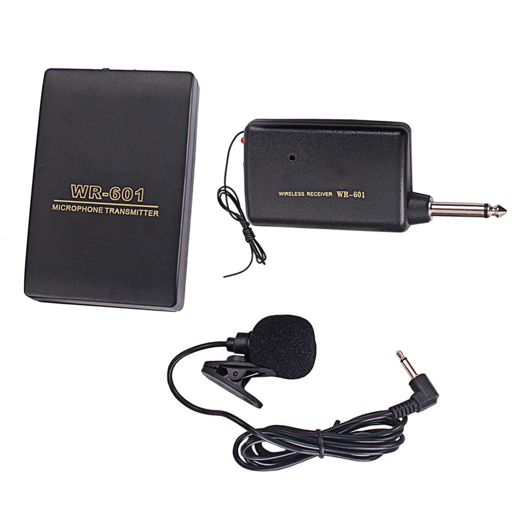 Mini Wireless FM Transmitter Receiver Lavalier Lapel Clip Microphone System