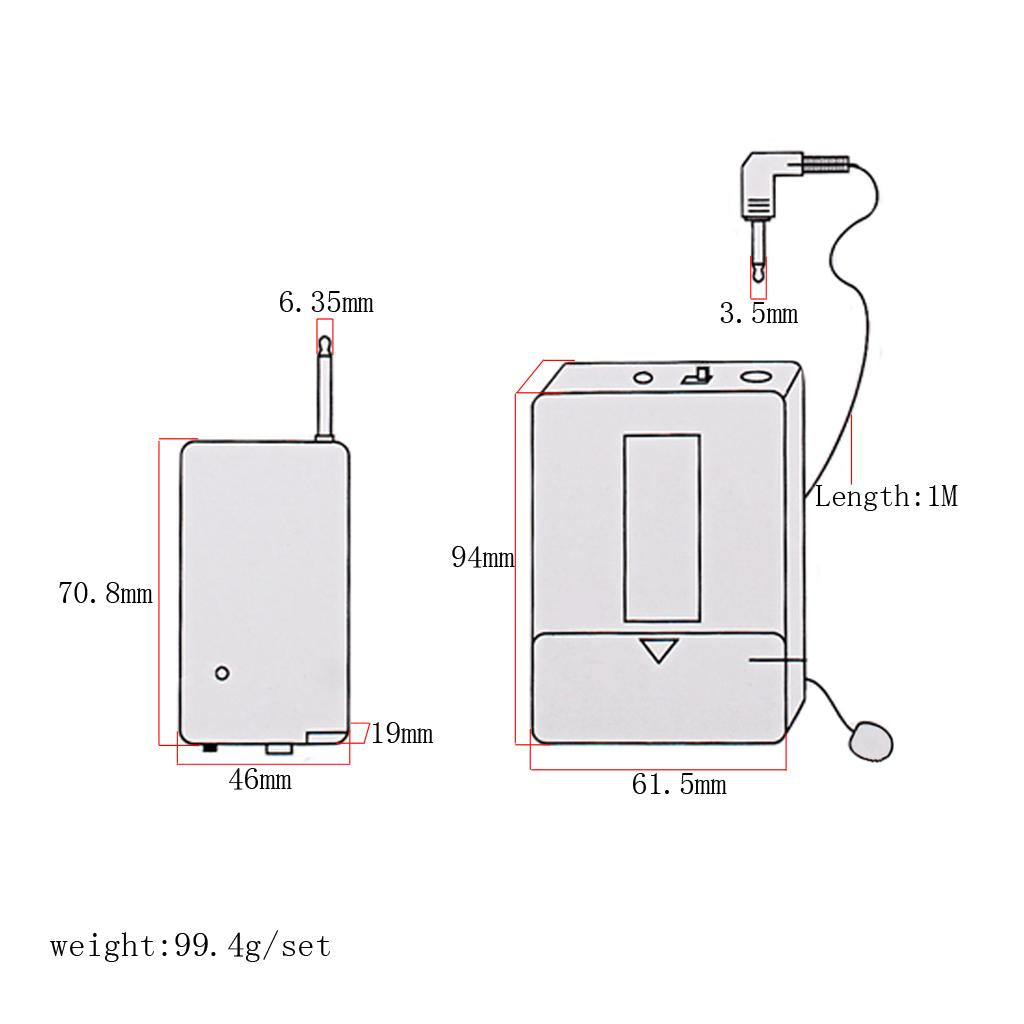 Mini Wireless FM Transmitter Receiver Lavalier Lapel Clip Microphone System