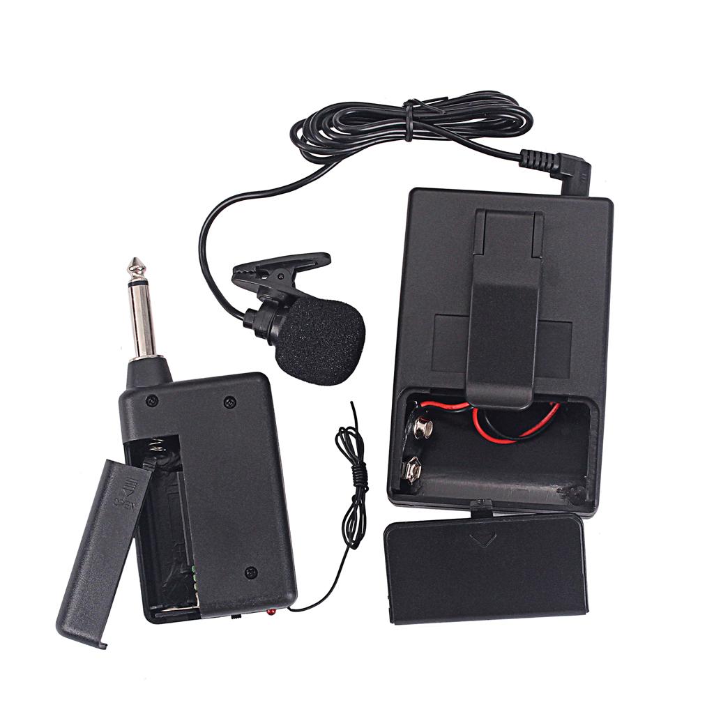 Mini Wireless FM Transmitter Receiver Lavalier Lapel Clip Microphone System