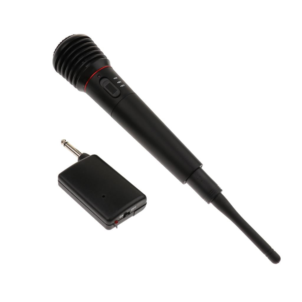 1 Set Wireless Wired Microphone Portable Handheld Microphone Mic Black