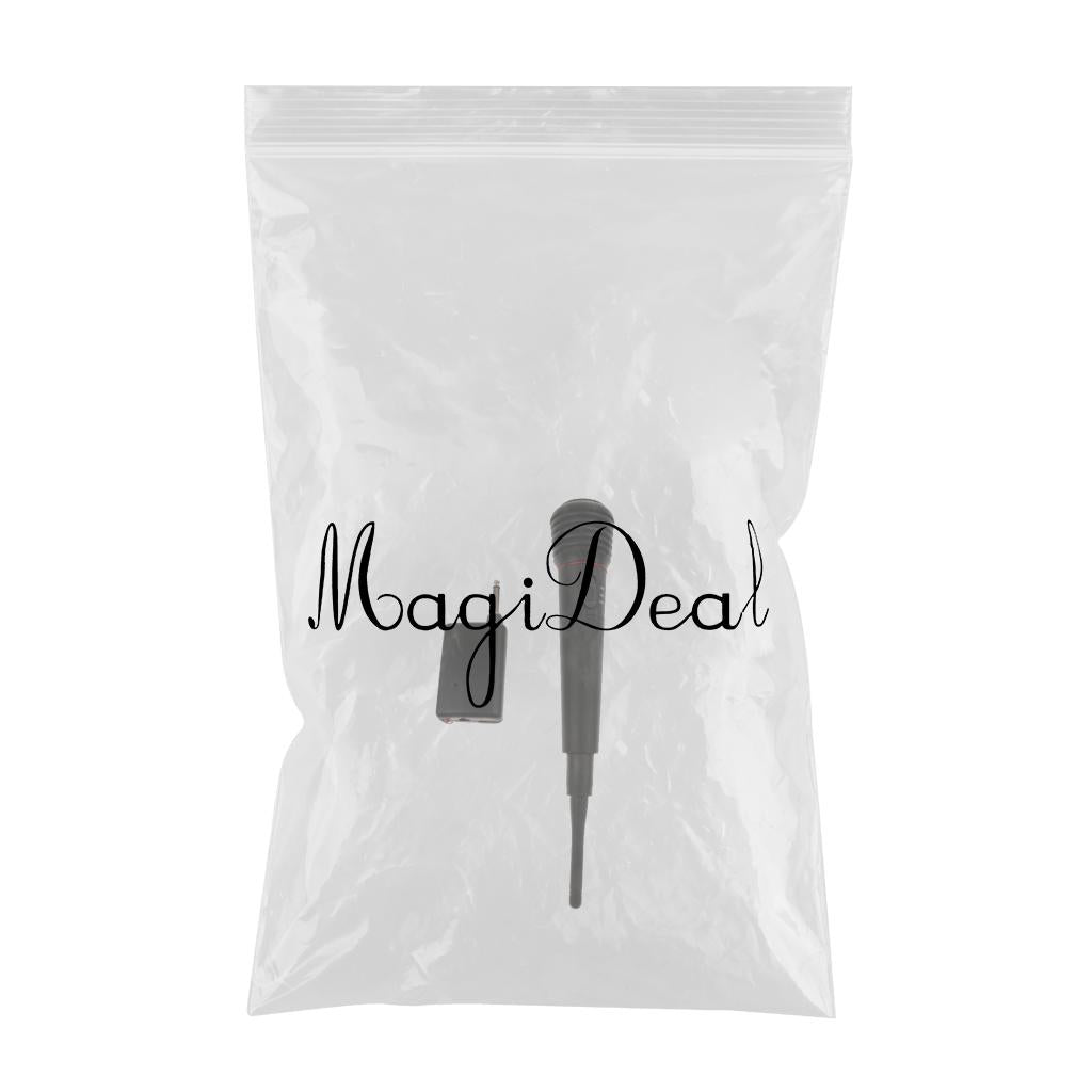 1 Set Wireless Wired Microphone Portable Handheld Microphone Mic Black