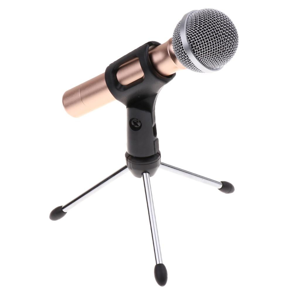 Mini Handheld Condenser Microphone for Phone Laptop KTV Karaoke Gold