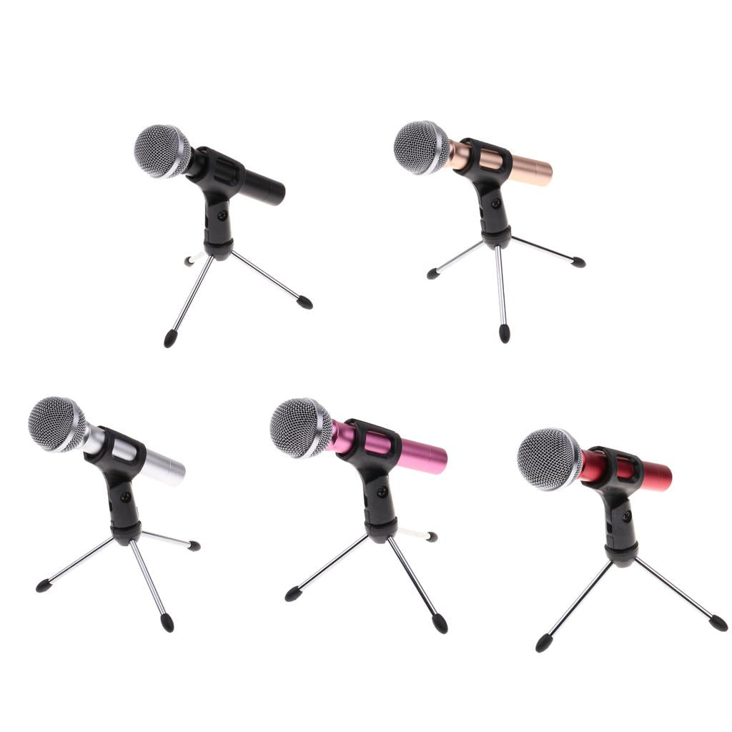 Mini Handheld Condenser Microphone for Phone Laptop KTV Karaoke Gold