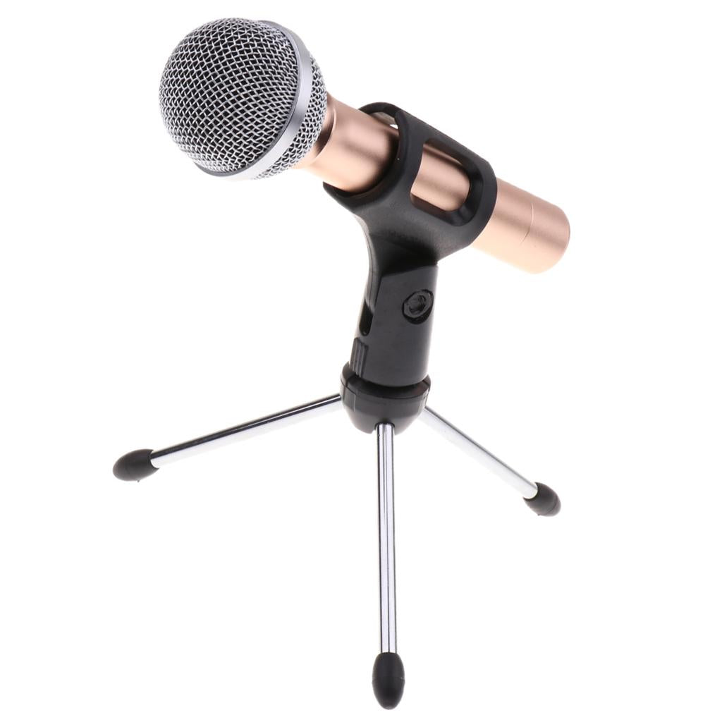 Mini Handheld Condenser Microphone for Phone Laptop KTV Karaoke Gold