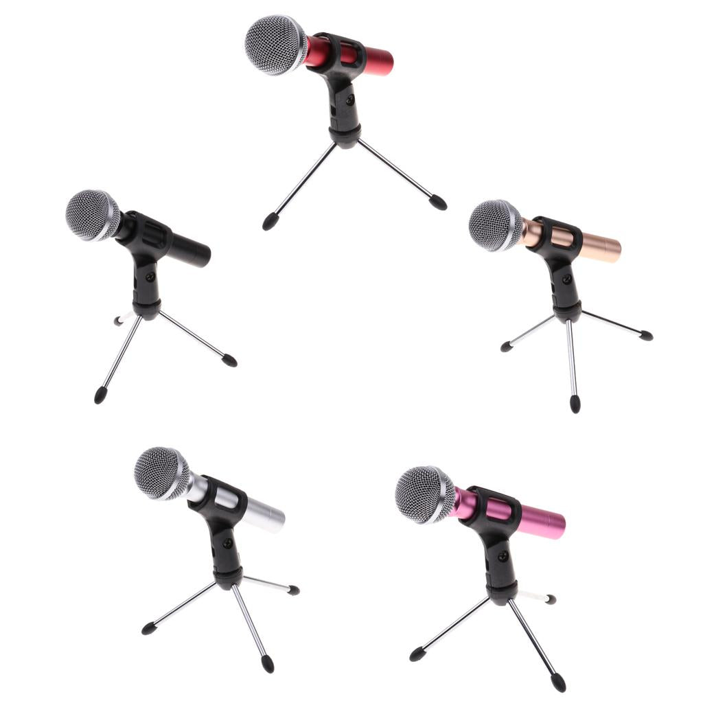 Mini Handheld Condenser Microphone for Phone Laptop KTV Karaoke Gold