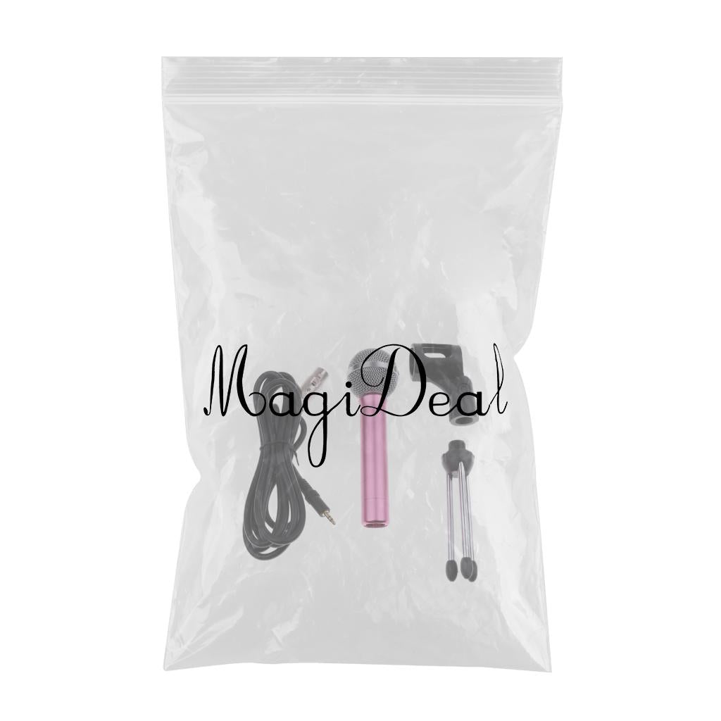 Mini Handheld Condenser Microphone for Phone Laptop KTV Karaoke Pink