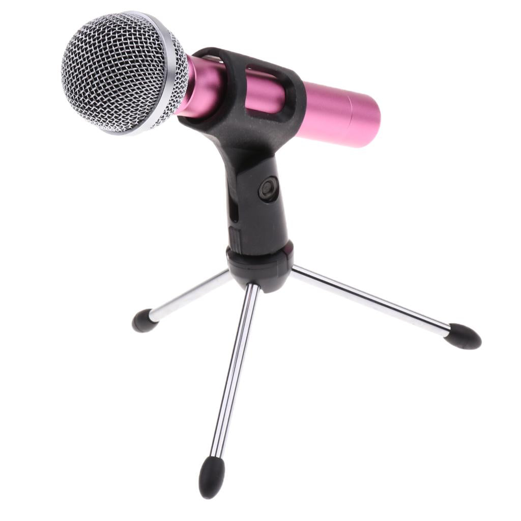 Mini Handheld Condenser Microphone for Phone Laptop KTV Karaoke Pink