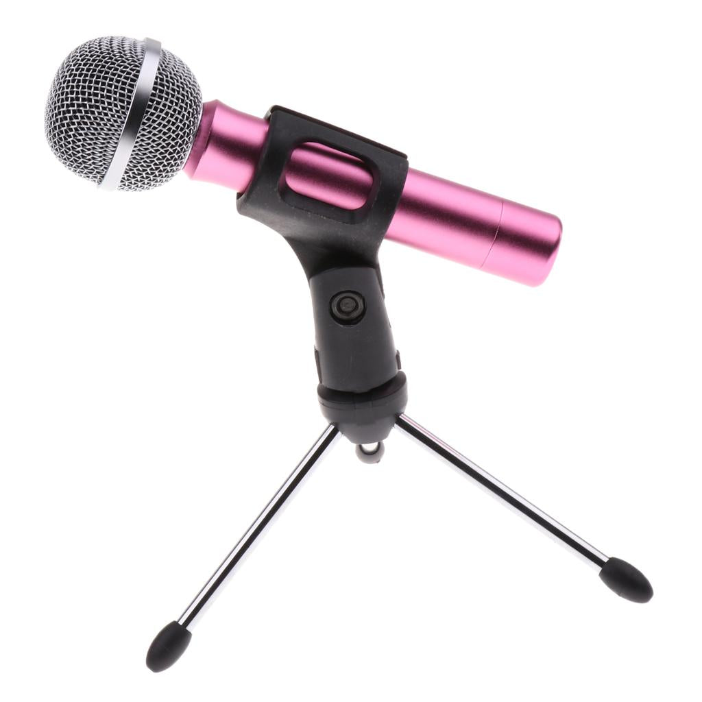 Mini Handheld Condenser Microphone for Phone Laptop KTV Karaoke Pink