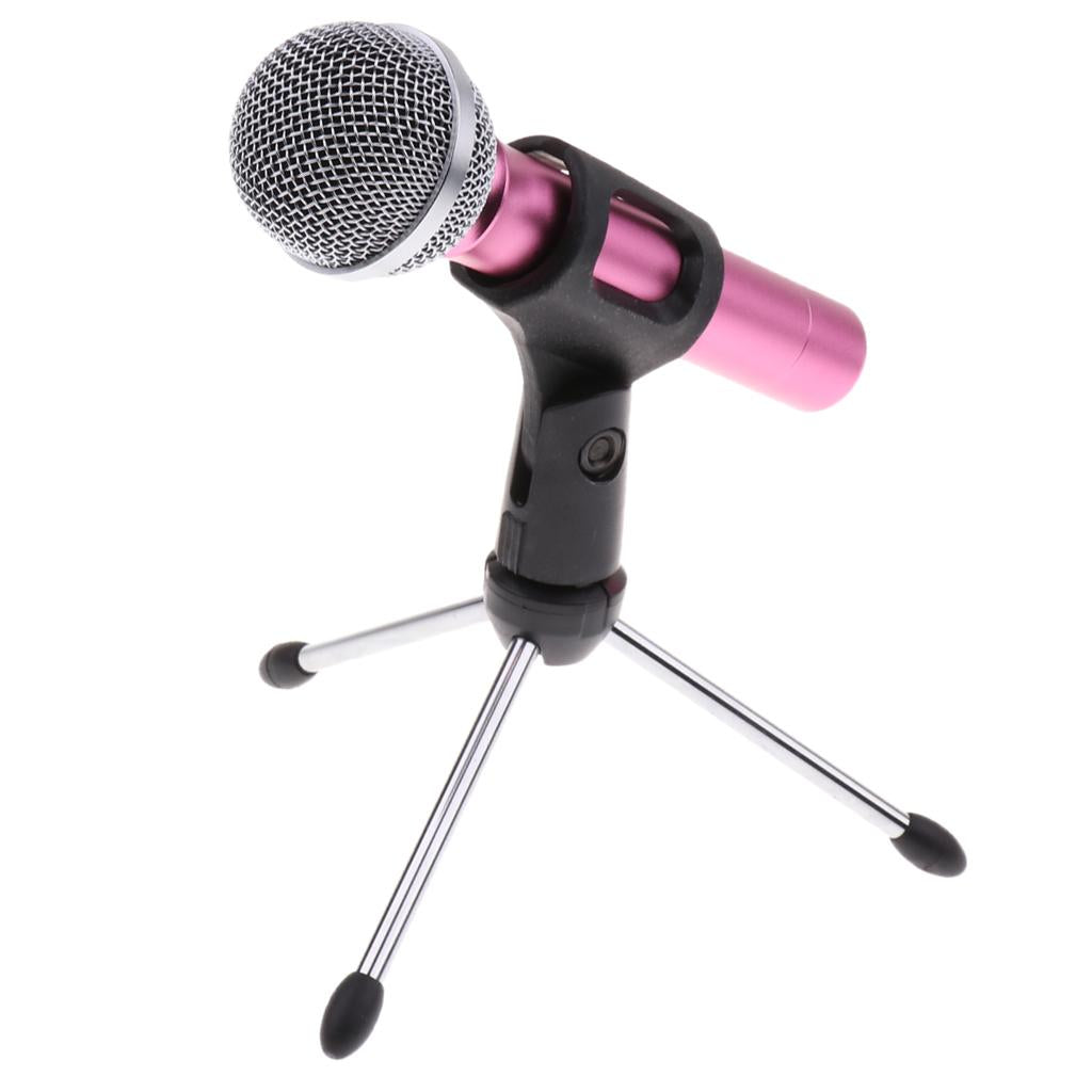 Mini Handheld Condenser Microphone for Phone Laptop KTV Karaoke Pink