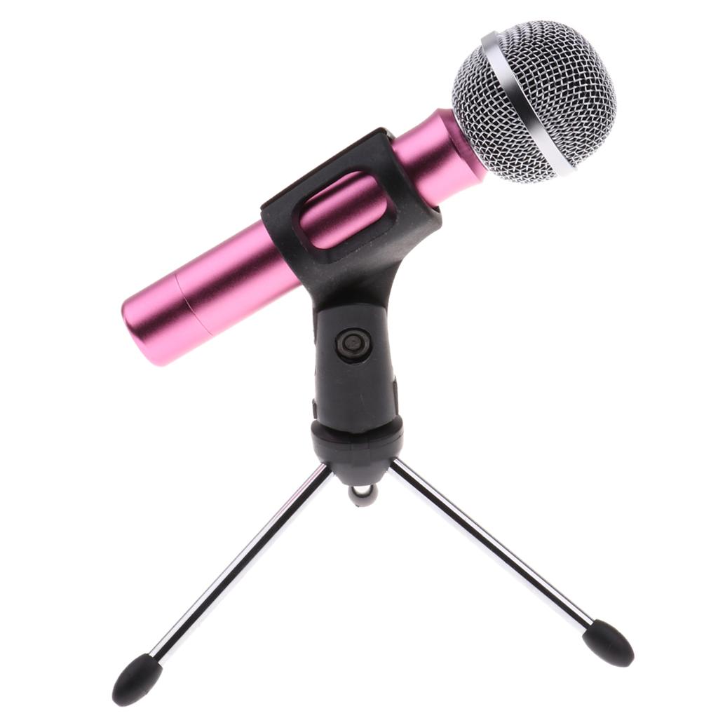 Mini Handheld Condenser Microphone for Phone Laptop KTV Karaoke Pink