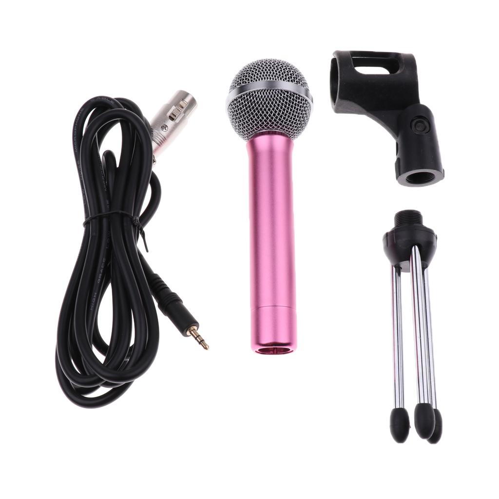 Mini Handheld Condenser Microphone for Phone Laptop KTV Karaoke Pink
