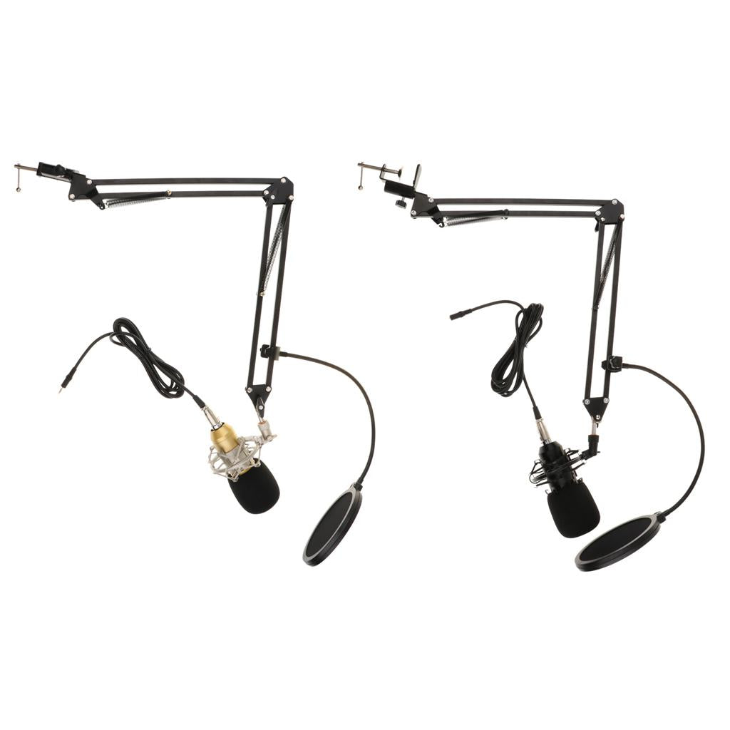 BM800 Condenser Microphone Sound Studio Singing Recording w/Shock Mount Gold