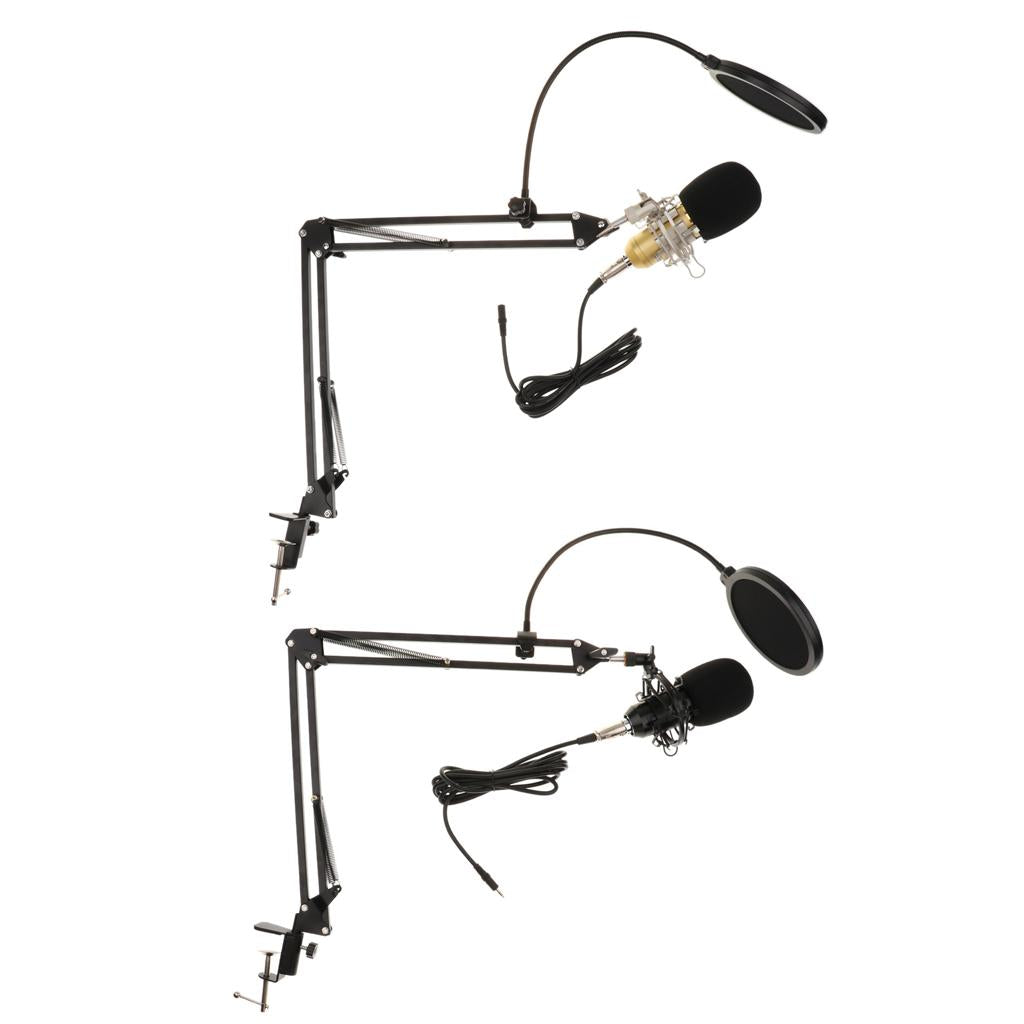 BM800 Condenser Microphone Sound Studio Singing Recording w/Shock Mount Gold