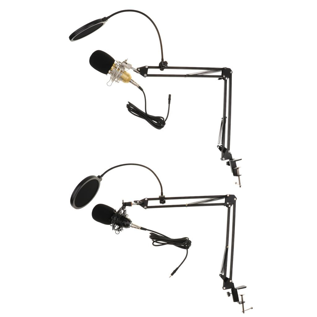 BM800 Condenser Microphone Sound Studio Singing Recording w/Shock Mount Gold