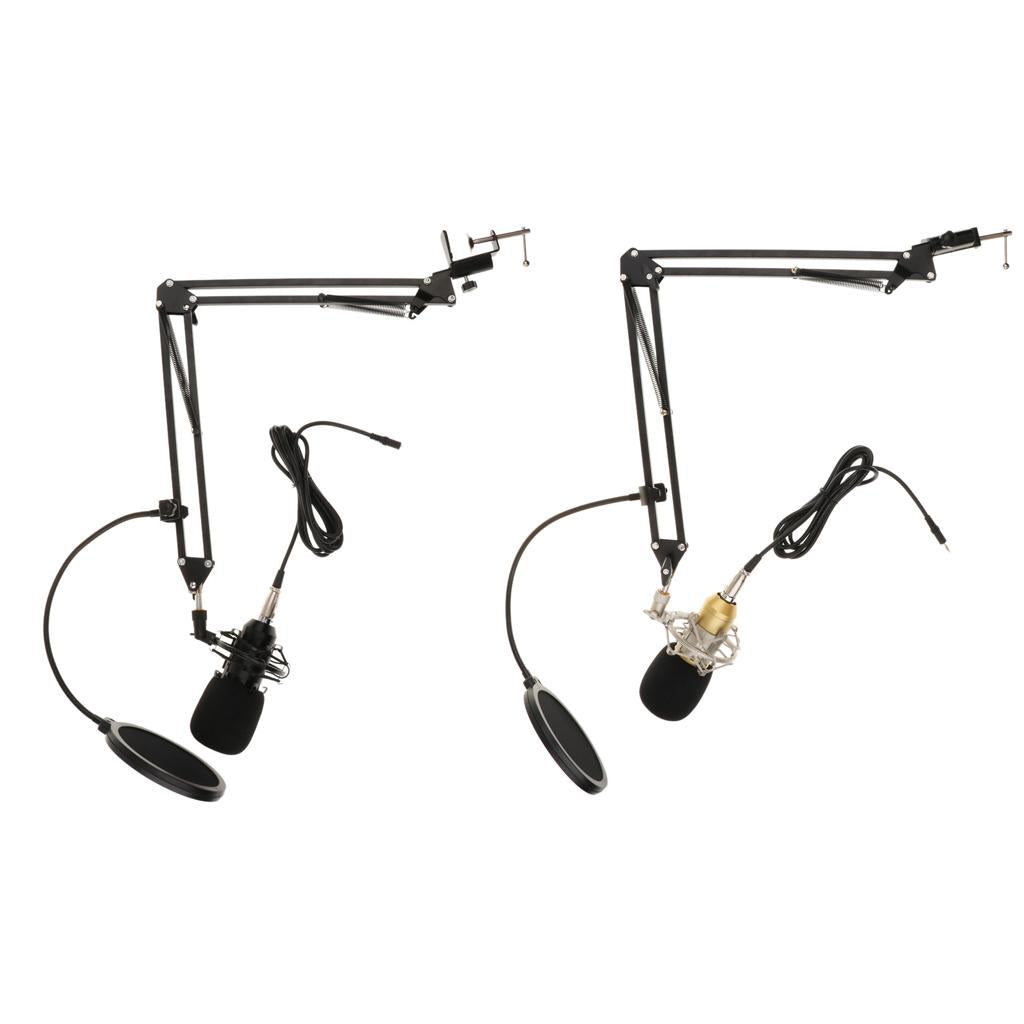 BM800 Condenser Microphone Sound Studio Singing Recording w/Shock Mount Gold