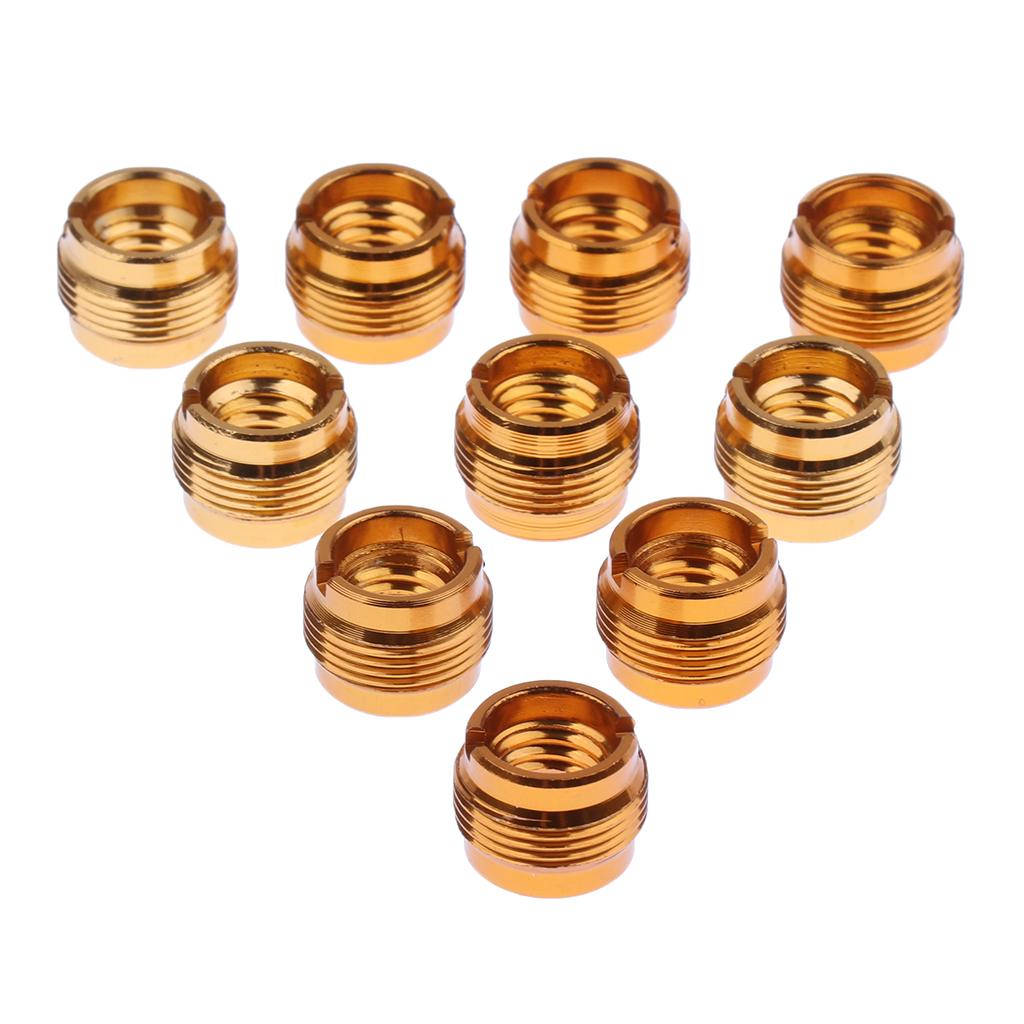 10 Pieces Microphone Clip Screw Thread Adaptor 3/8" to 5/8" Screws Gold