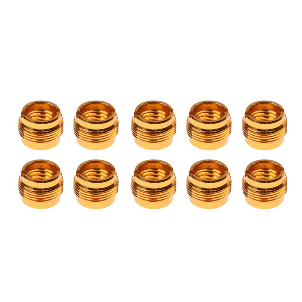 10 Pieces Microphone Clip Screw Thread Adaptor 3/8" to 5/8" Screws Gold