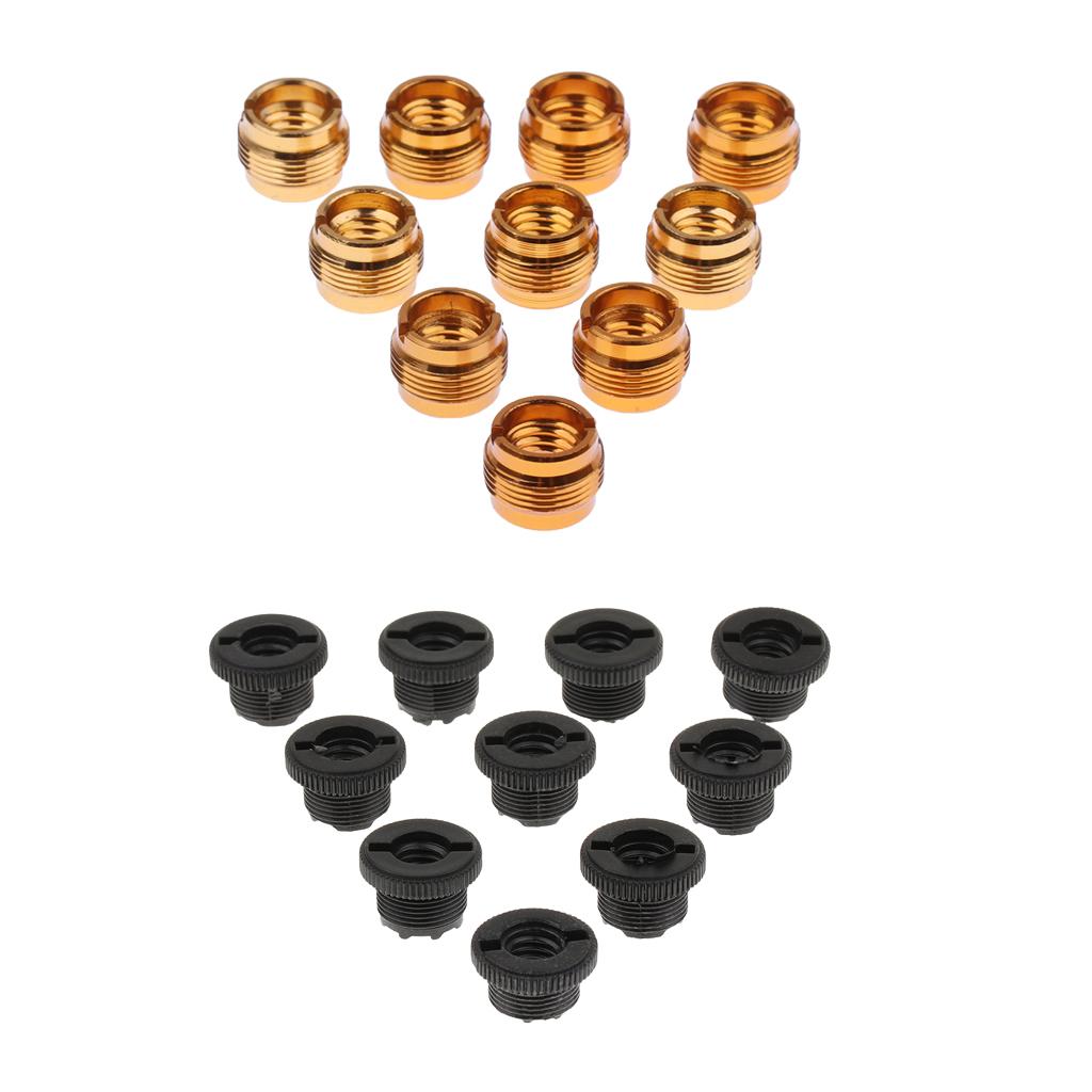 10 Pieces Microphone Clip Screw Thread Adaptor 3/8" to 5/8" Screws Gold