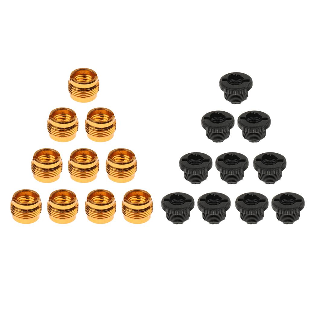 10 Pieces Microphone Clip Screw Thread Adaptor 3/8" to 5/8" Screws Gold