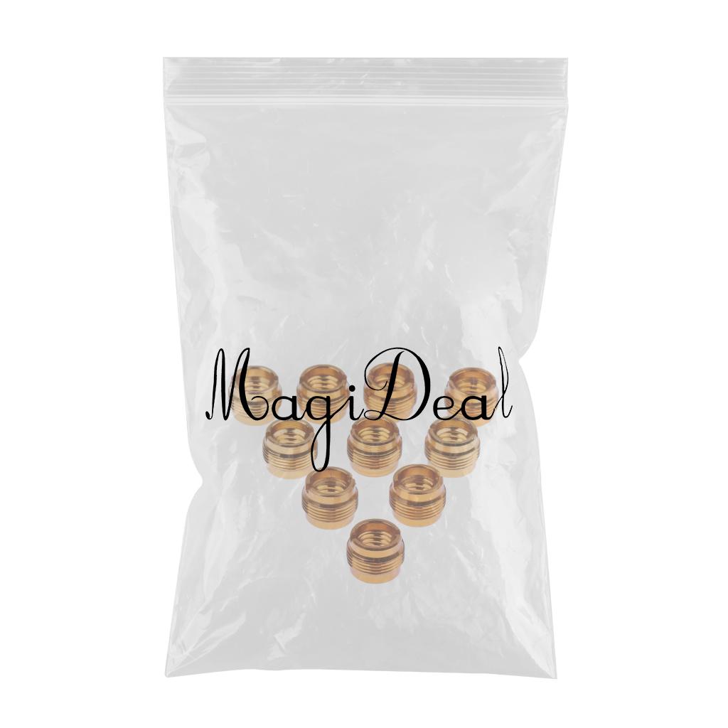 10 Pieces Microphone Clip Screw Thread Adaptor 3/8" to 5/8" Screws Gold