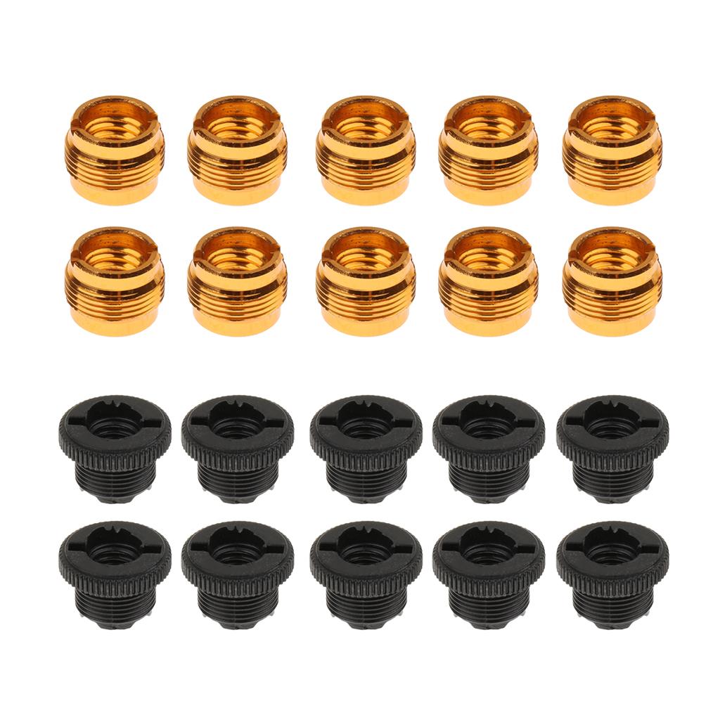 10 Pieces Microphone Clip Screw Thread Adaptor 3/8" to 5/8" Screws Gold