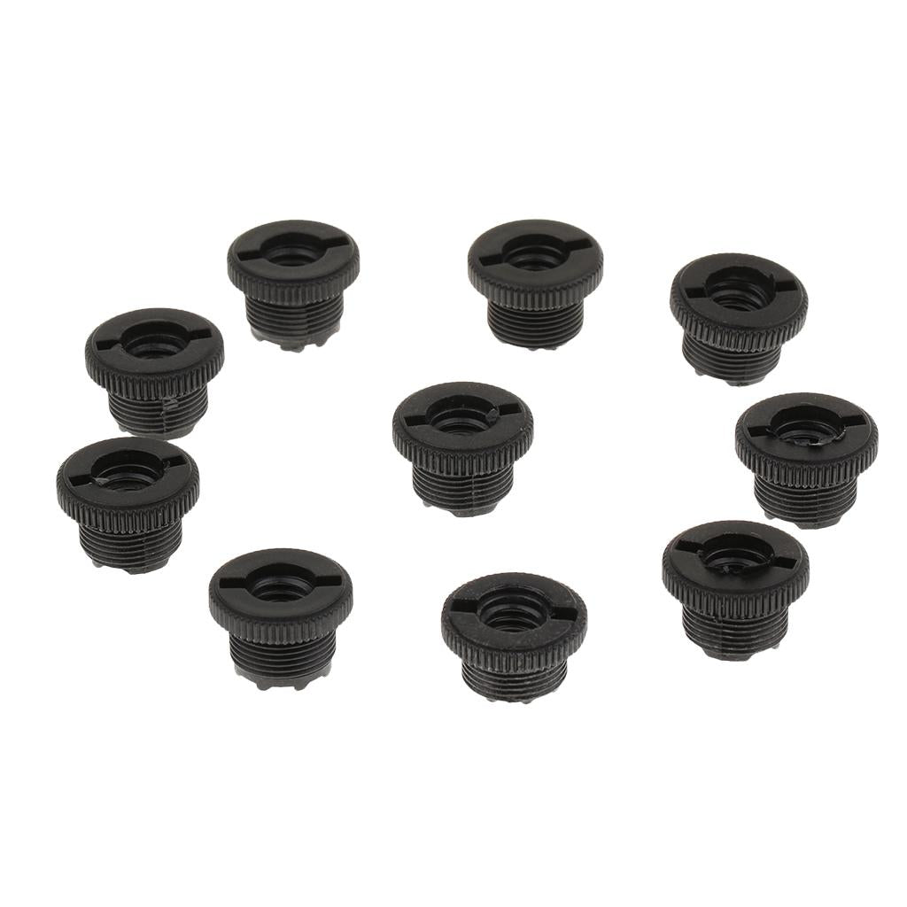 10 Pieces Microphone Clip Screw Thread Adaptor 3/8" to 5/8" Screws Black