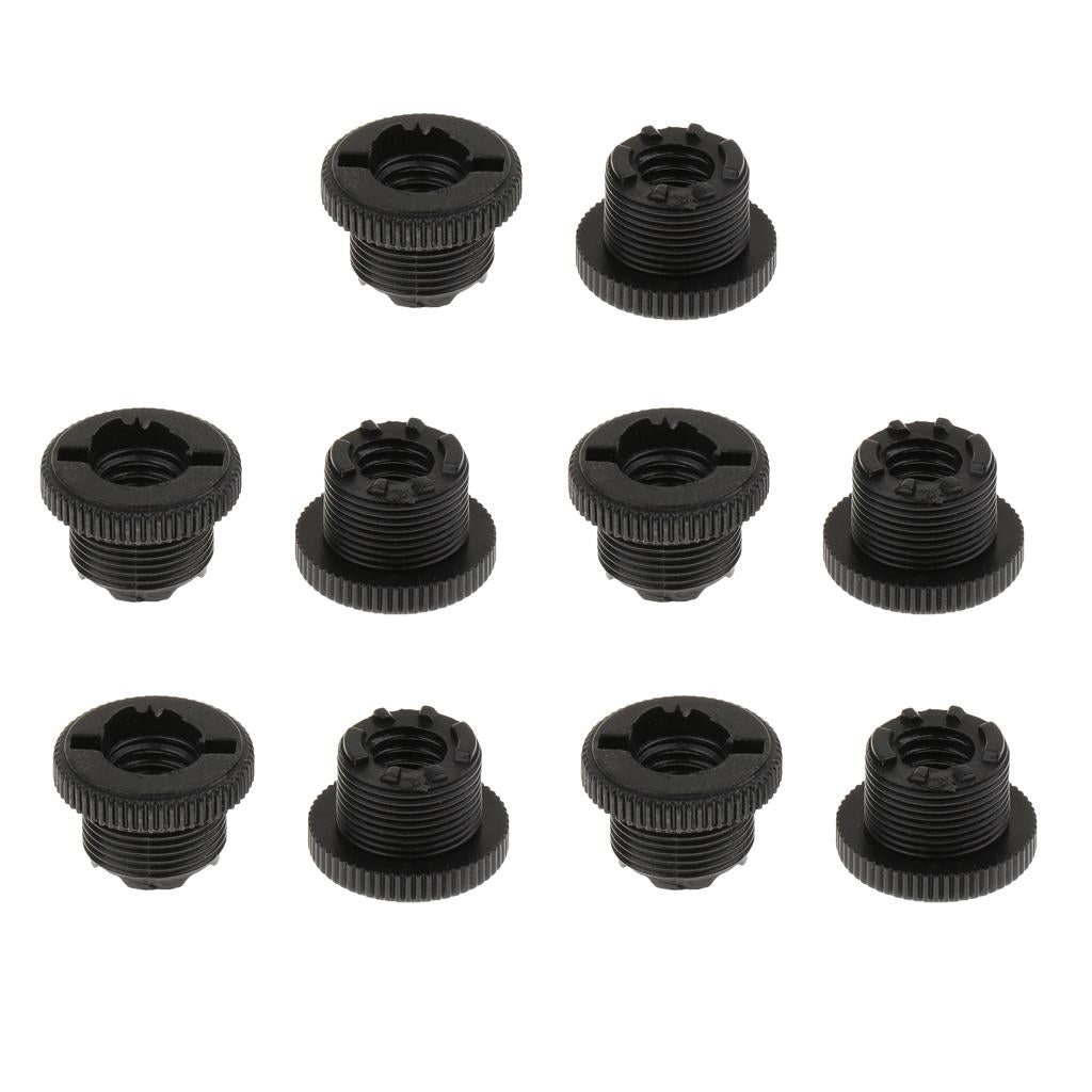 10 Pieces Microphone Clip Screw Thread Adaptor 3/8" to 5/8" Screws Black