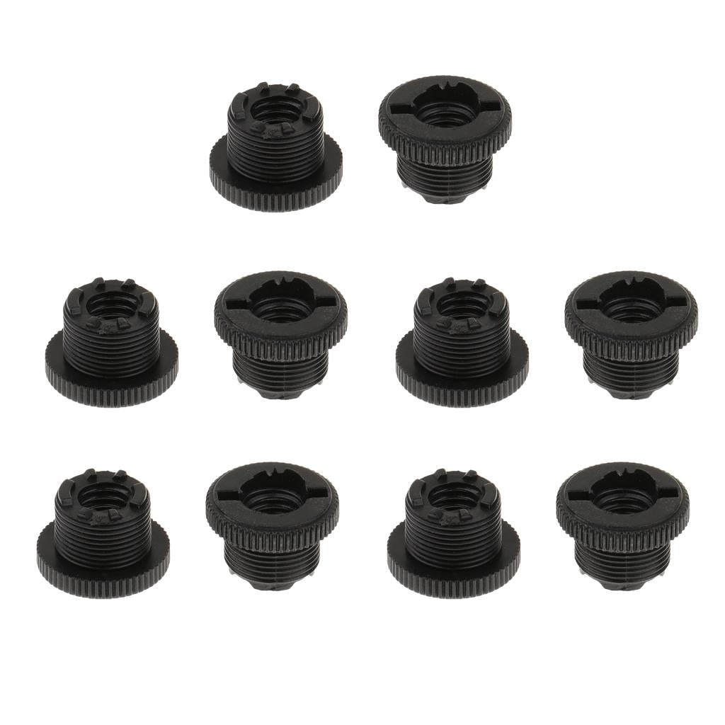 10 Pieces Microphone Clip Screw Thread Adaptor 3/8" to 5/8" Screws Black