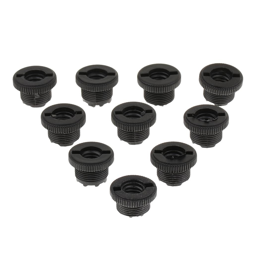10 Pieces Microphone Clip Screw Thread Adaptor 3/8" to 5/8" Screws Black