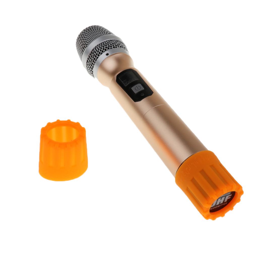 2pcs Handheld Wireless Mic Anti-rolling Protection Silicone Ring Orange
