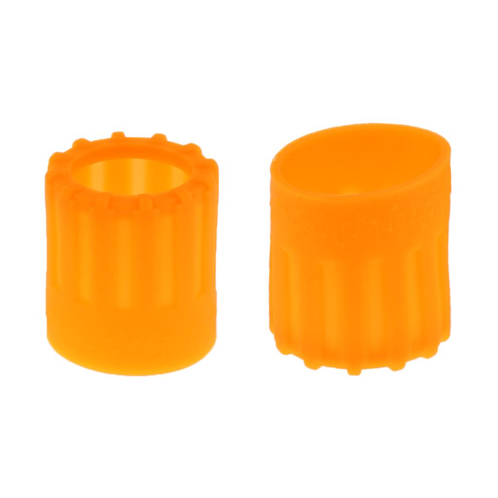 2pcs Handheld Wireless Mic Anti-rolling Protection Silicone Ring Orange