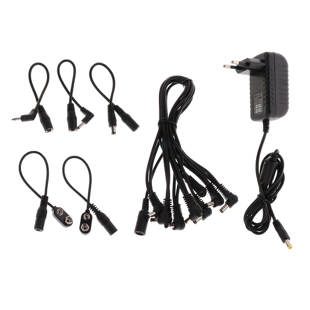9V DC 2A Guitar Effect Power Supply Adapter with 8 Way Daisy Chain Cable