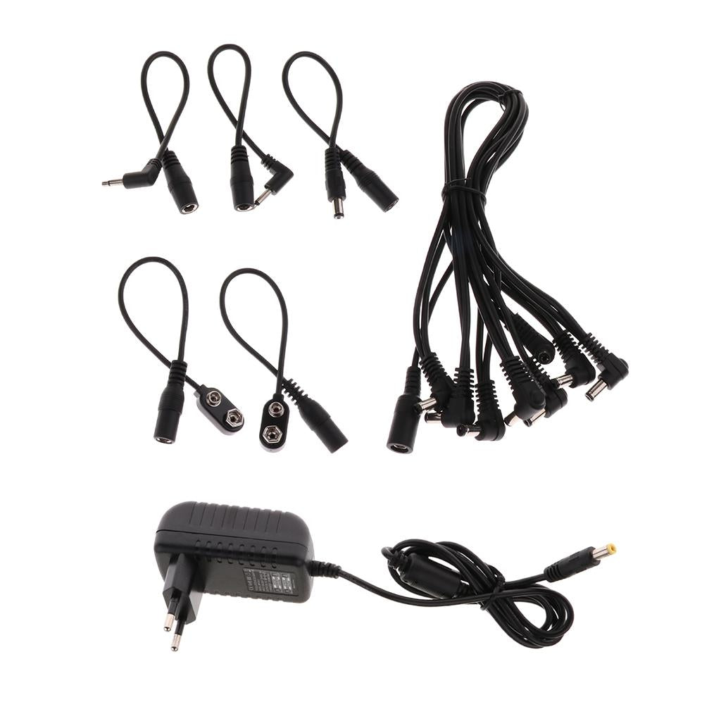 9V DC 2A Guitar Effect Power Supply Adapter with 8 Way Daisy Chain Cable