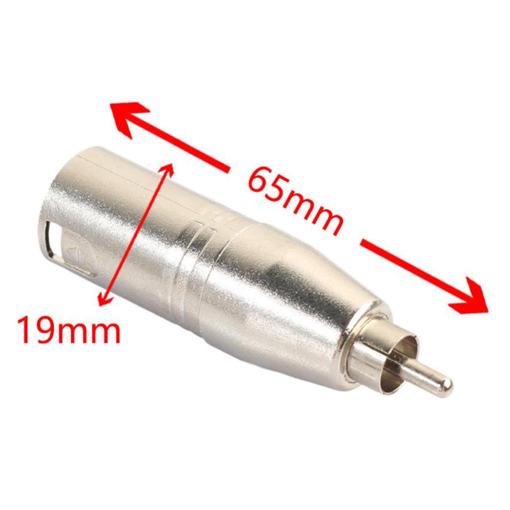 XLR 3Pin Male to RCA Male Audio Adapter Converter Connector for Microphone