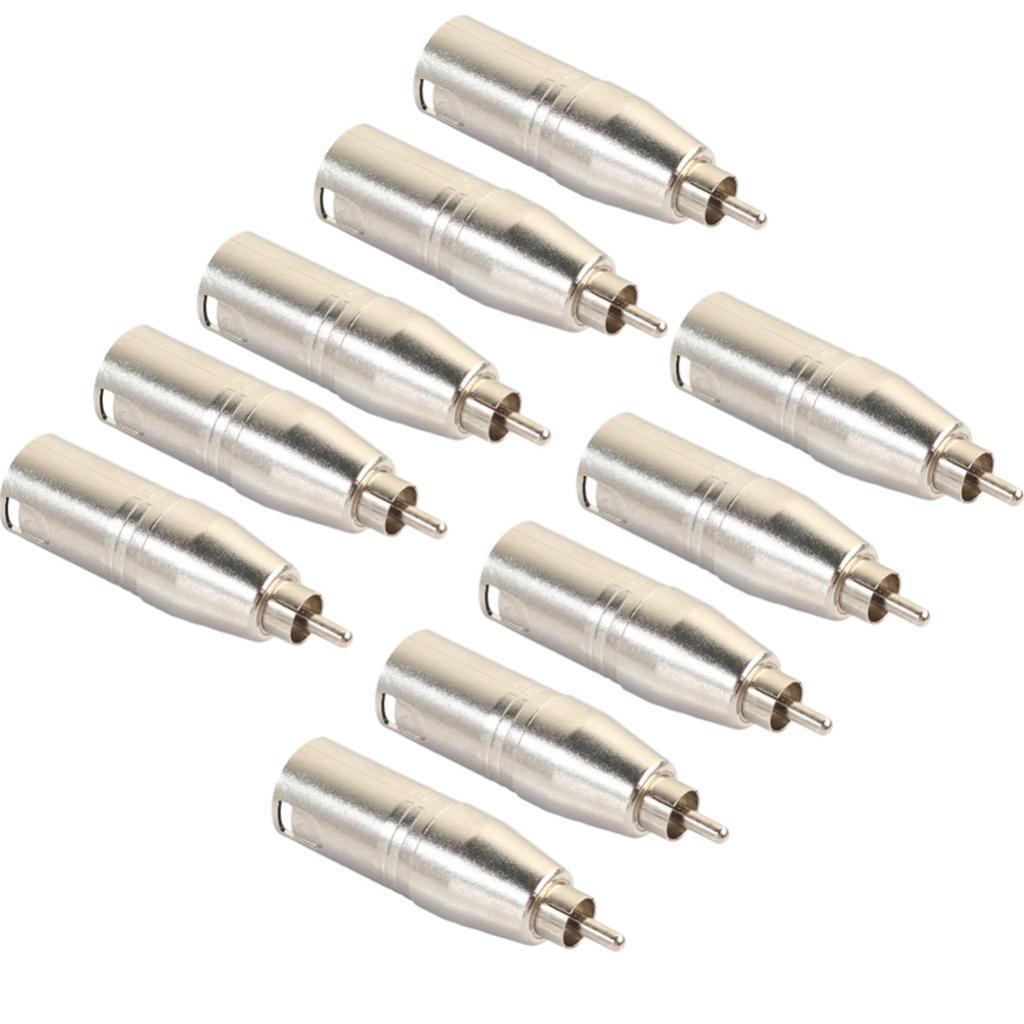 XLR 3Pin Male to RCA Male Audio Adapter Converter Connector for Microphone