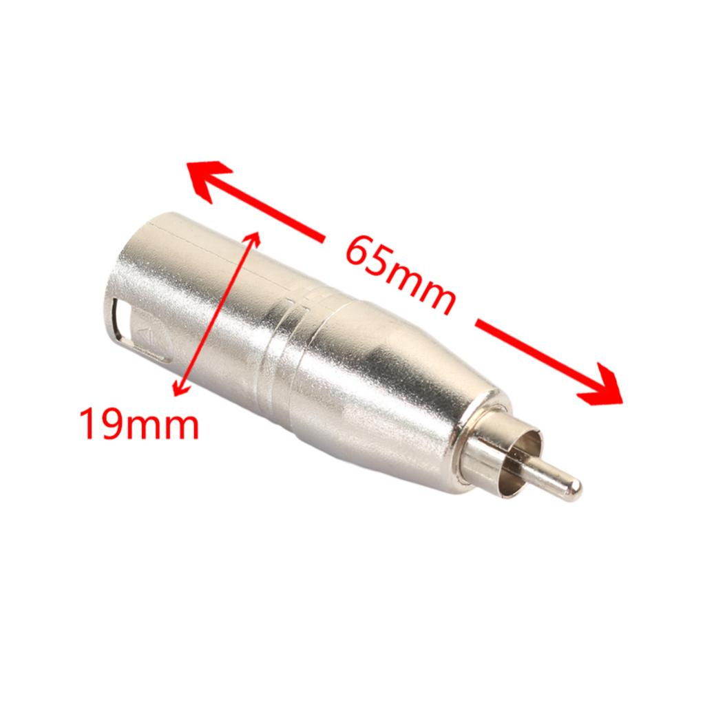 XLR 3Pin Male to RCA Male Audio Adapter Converter Connector for Microphone