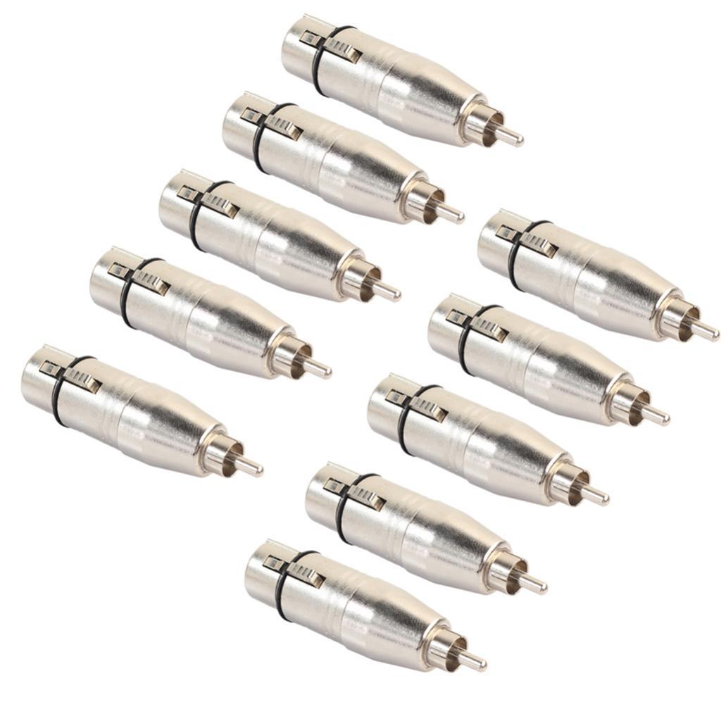 XLR 3Pin Female to RCA Male Audio Adapter Converter Connector for Microphone