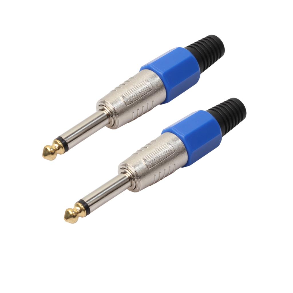 10pcs 6.35mm Mono Plug Microphone Cable Adapter for Guitar Mixer