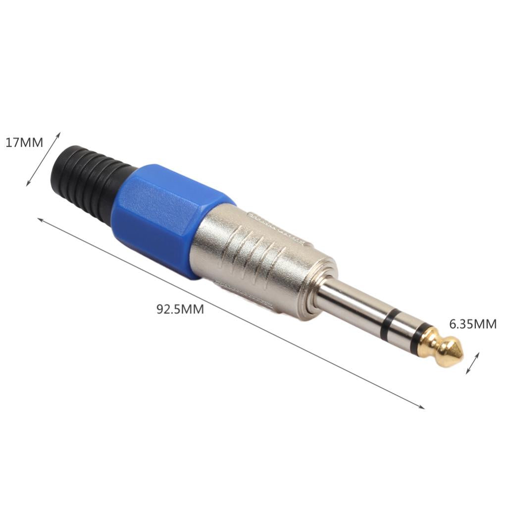 Durable 5x Alloy 6.35mm TRS Stereo Audio Adapters for Microphone Electric Guitar