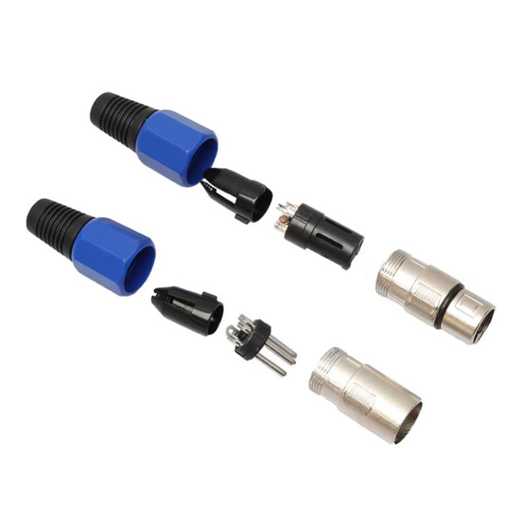 10 Pairs XLR Male and Female Microphone Plug Audio Cable Adapter Connector