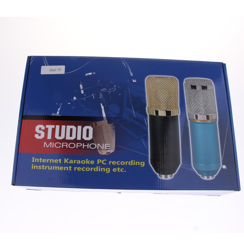 Condenser Microphone Sound Studio w/Shock Mount XLR Cable Mic Shield Cover