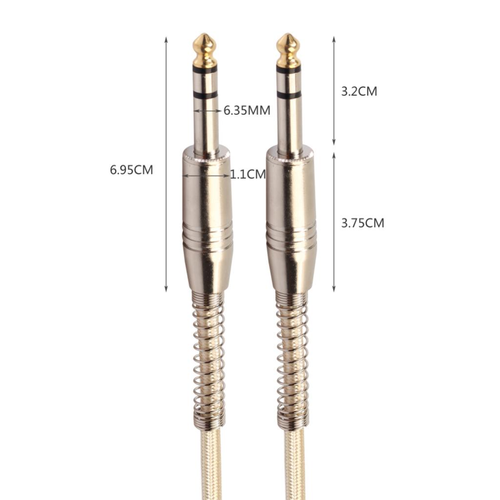 6.35mm Male to Male Guitar Audio Cable for Stereo Eectric Guitar 1000cm